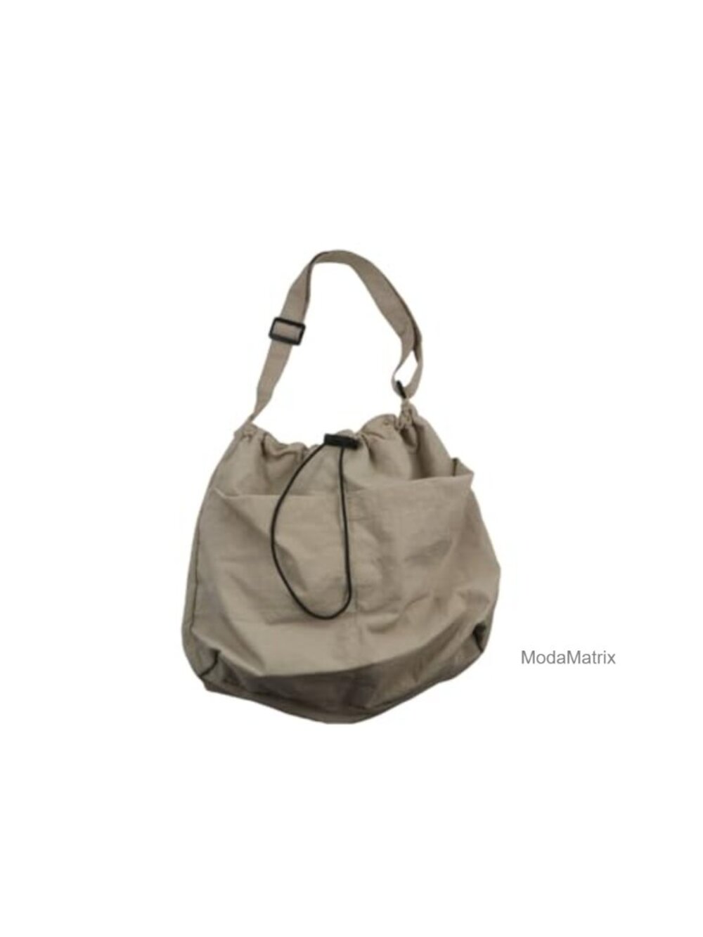 Soft Nylon Crossbody Tote Bag Large Capacity Drawstring Bucket Shoulder Bag